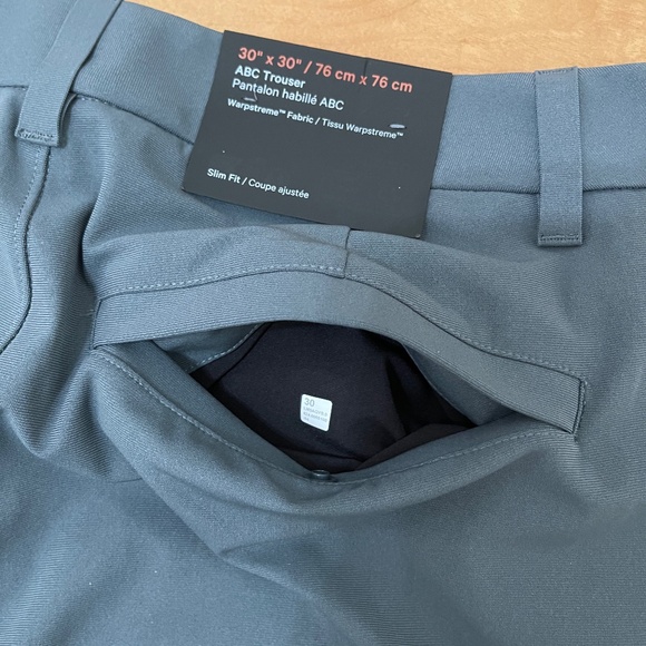 Lululemon Men ABC Trouser 30" x 30" Slim Fit Gray New With Tag - Picture 7 of 7